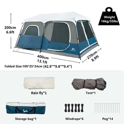 Instant Cabin Tent – 8/12 Person Waterproof Camping Shelter
