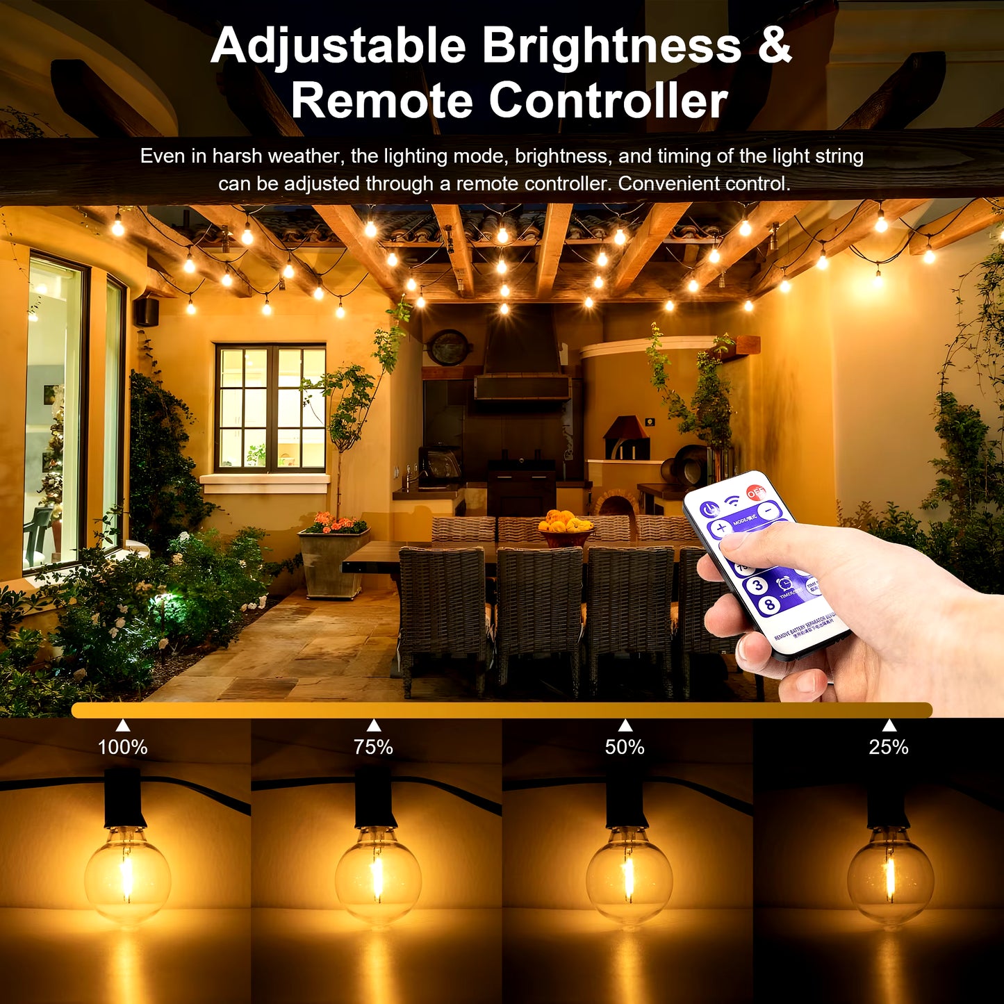 Solar G40 Patio Lights – LED Shatterproof Bulbs for Outdoor Use