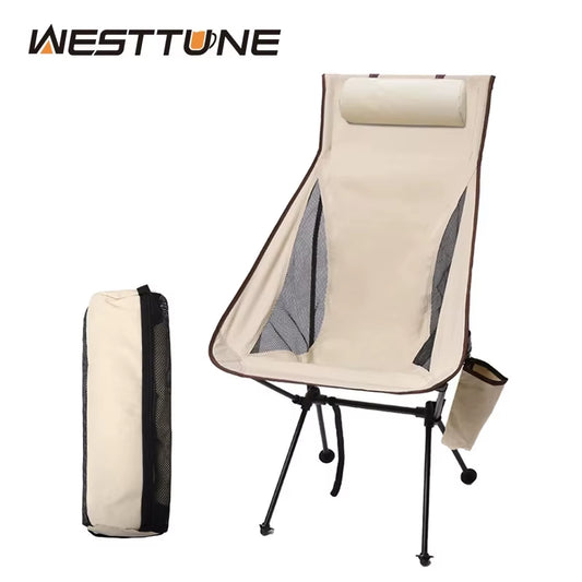 WESTTUNE Folding Camping Chair with Headrest – Lightweight & Portable