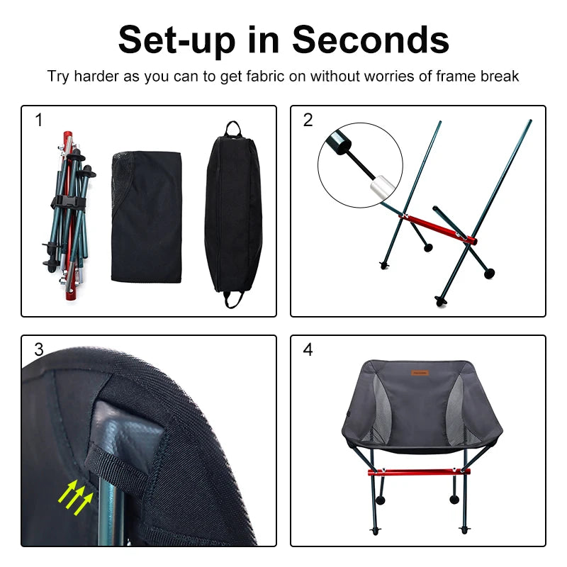 Ultralight Folding Moon Chair – Portable Seat for Camping & Travel
