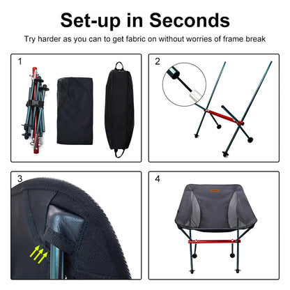 Ultralight Folding Moon Chair – Portable Seat for Camping & Travel