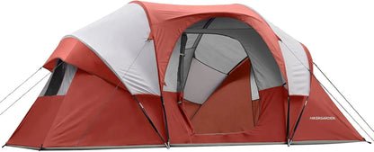 HIKERGARDEN 10-Person Family Camping Tent – Windproof & Easy Setup Dome Tent for Outdoors