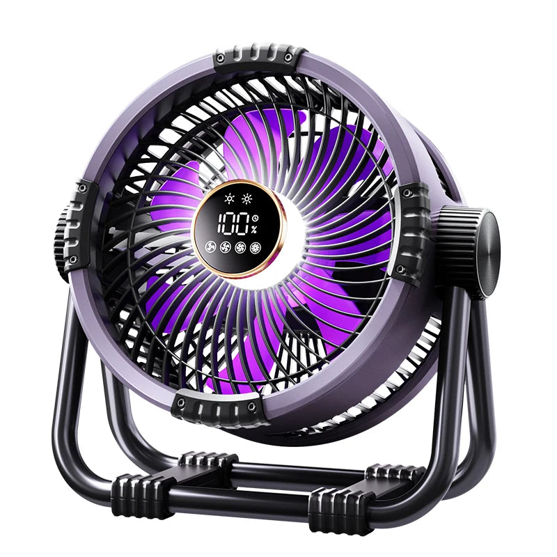 Needoras 20000mAh Wireless Camping Fan with LED Light – Portable Rechargeable Tent Fan
