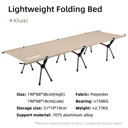 Portable Folding Camping Cot – Comfortable Outdoor Bed for Adults & Kids