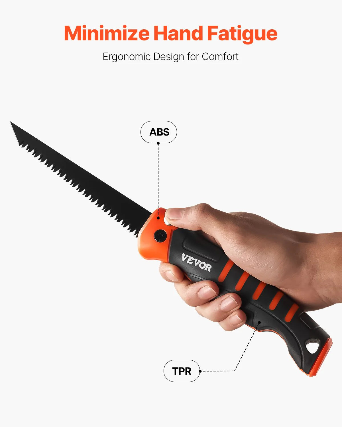 5-Inch Folding Jab Saw – Soft Grip Handle, Cuts Drywall, PVC & Wood