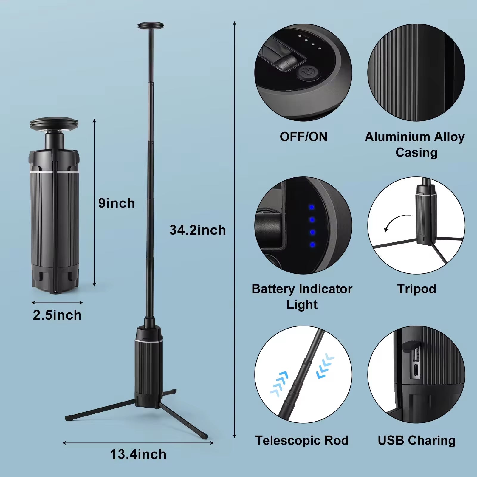 Portable Retractable Camping Lantern – High Brightness Outdoor LED Light