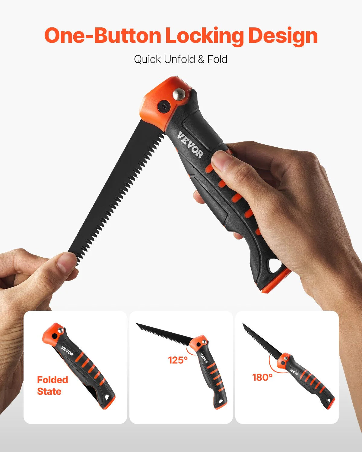 5-Inch Folding Jab Saw – Soft Grip Handle, Cuts Drywall, PVC & Wood