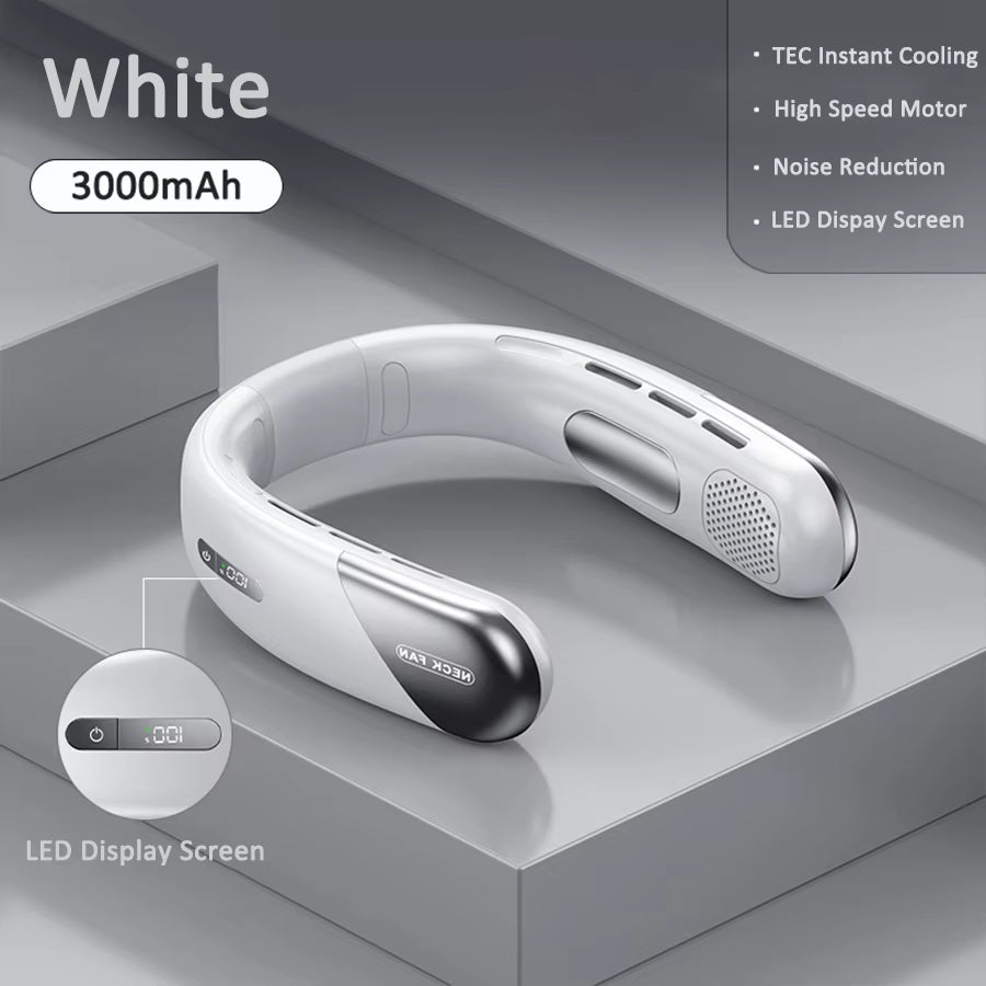 Needoras Bladeless Neck Fan – Rechargeable | LED Display | 26°C Cooling