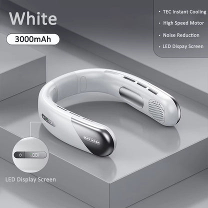 Needoras Bladeless Neck Fan – Rechargeable | LED Display | 26°C Cooling