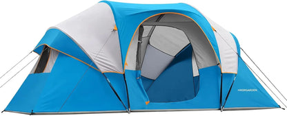 HIKERGARDEN 10-Person Family Camping Tent – Windproof & Easy Setup Dome Tent for Outdoors