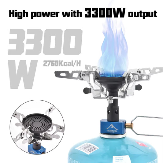 Outdoor Camping Gas Burner Outdoor Stove 3300W Camping Equipment Portable Tourist Survival Bushcraft Kitchen