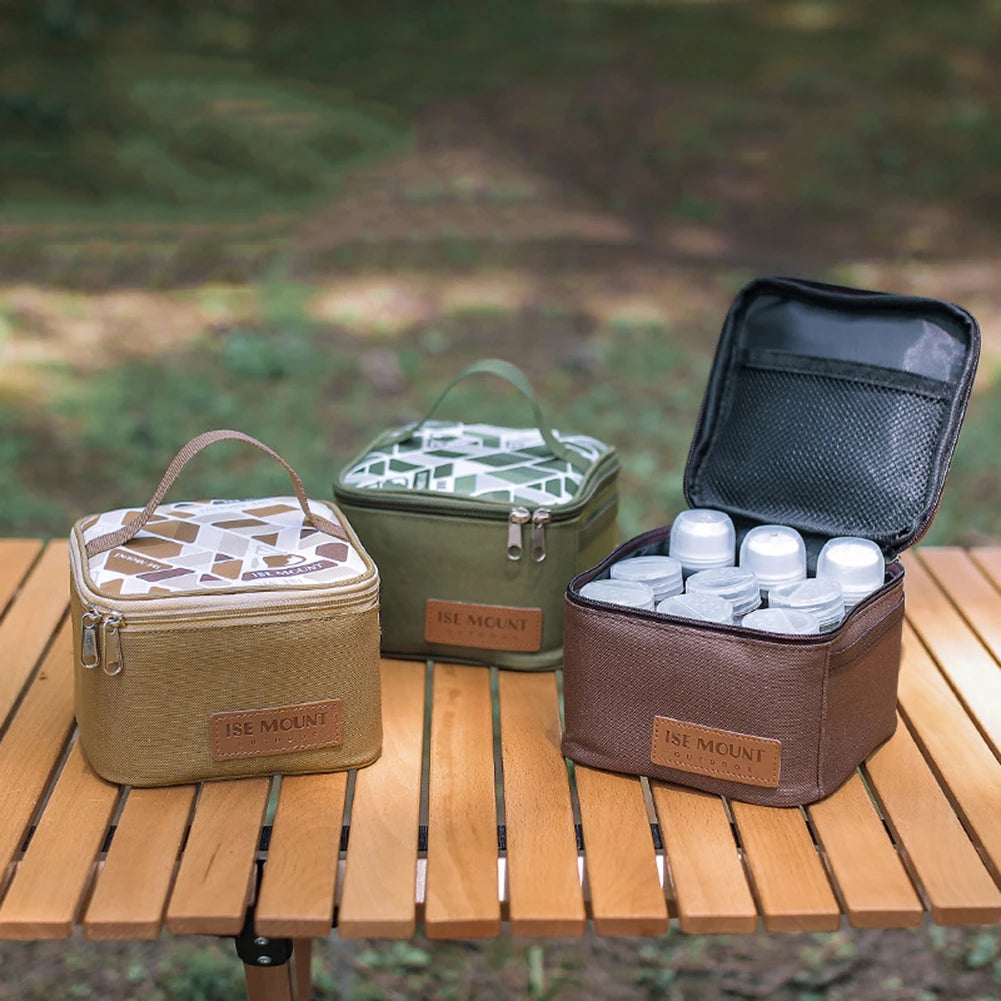 Camping Seasoning Bottle Set Storage Bag Portable Sealing Oil Bottle Large Capacity Condiment Jars Organizer for Camping Picnic