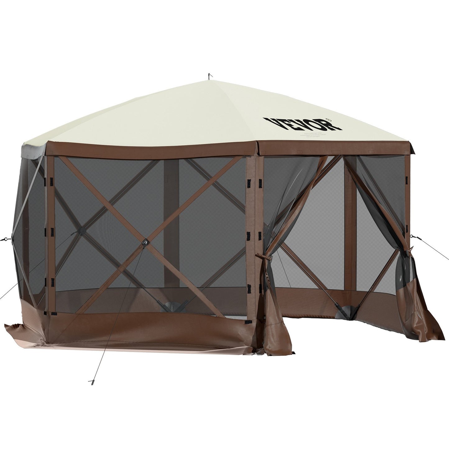 6-Sided Camping Gazebo Tent – Waterproof, Fits 8 People