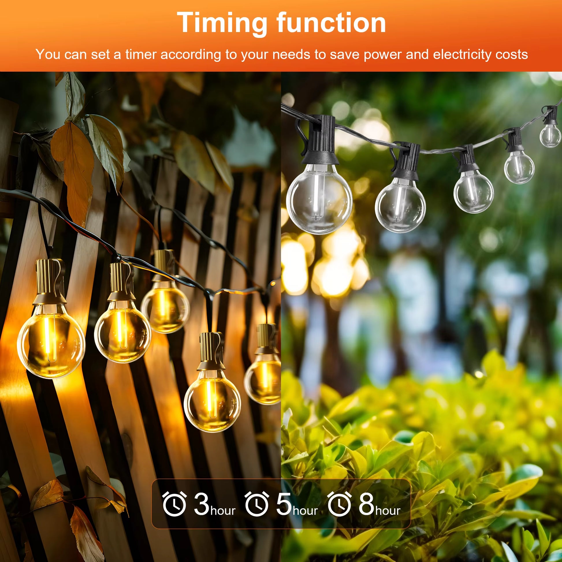 Solar G40 Patio Lights – LED Shatterproof Bulbs for Outdoor Use