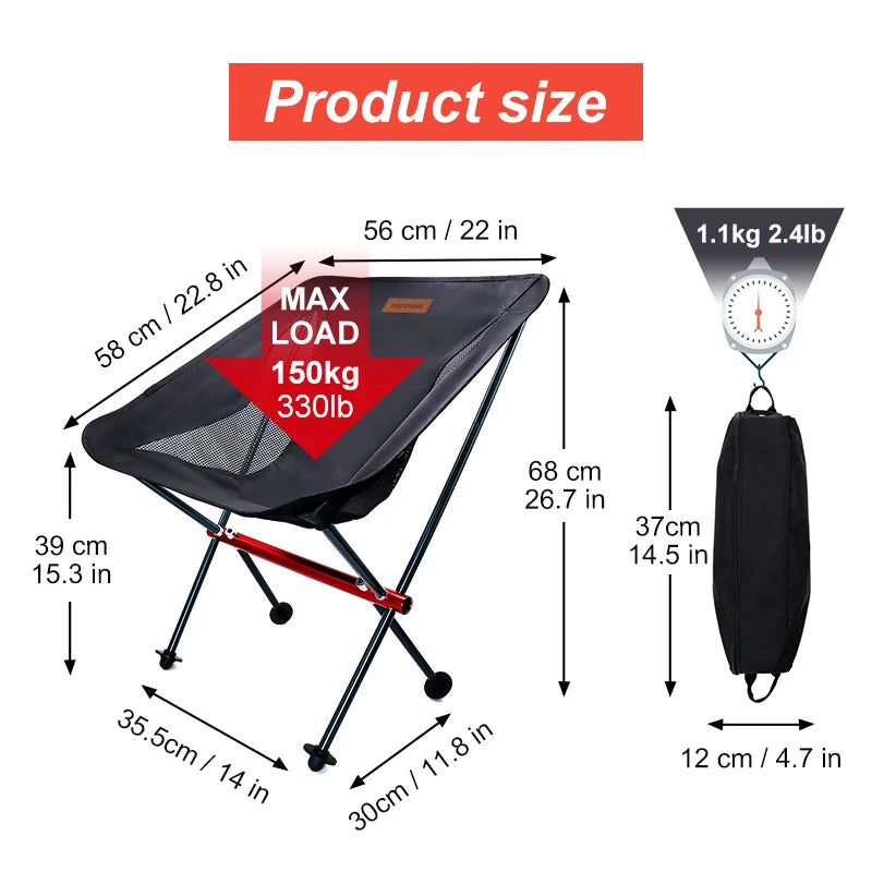 Ultralight Folding Moon Chair – Portable Seat for Camping & Travel