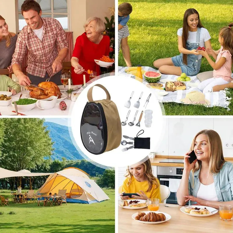 Needoras 11-Piece Camping Kitchen Utensil Set – Portable Outdoor Cookware Kit for BBQ & Hiking