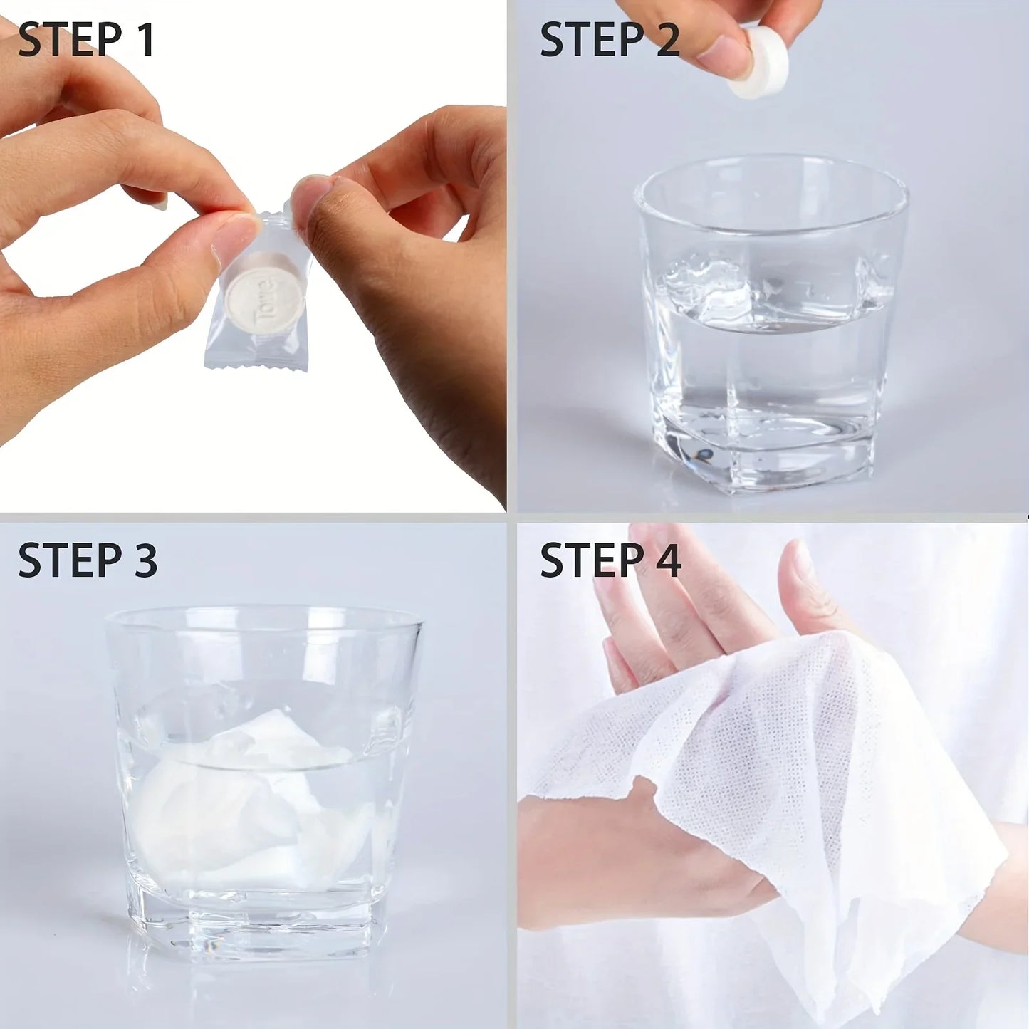 100Pcs Portable Compressed Towel Disposable Face Cleaning Soft Compressed Hand Wipe Towel Non-Woven Makeup Wipes