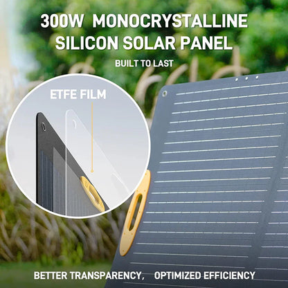 Portable Solar Panel SP300 for Power Station Blackbee 2000 with Adjustable Kickstand, Waterproof IP67