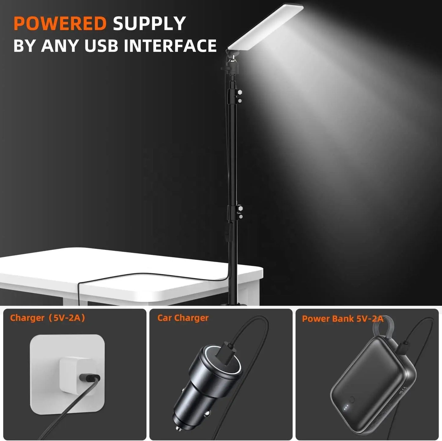 1680 Lumen Portable LED Work Light with Telescoping Tripod – USB Powered, Adjustable Outdoor Camping Lantern