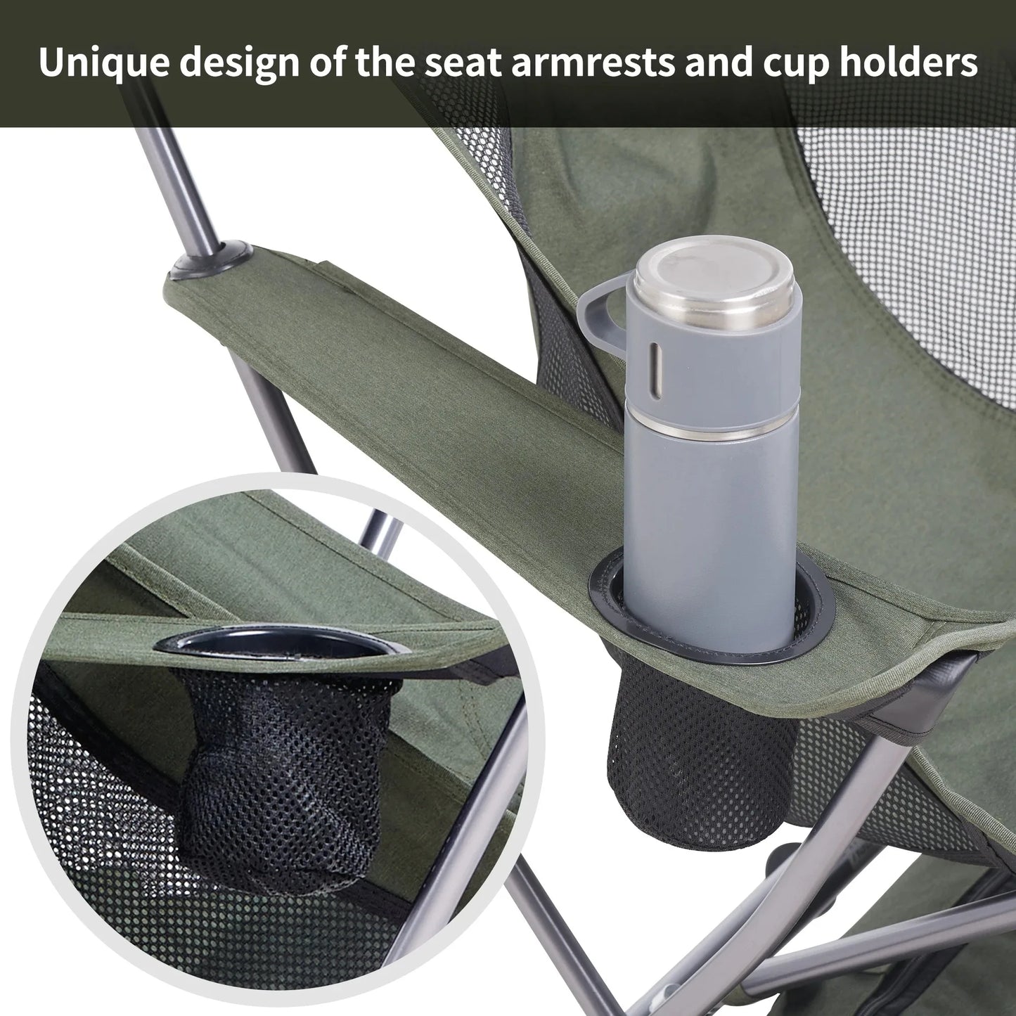 Plus Size Ultralight Camping Chair – Wide Folding Outdoor Seat